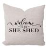 Rebbygena Welcome to My She Shed Inspirational Quotes Throw Pillow Covers 22x22in Farmhouse Pillow Case Cotton Linen Cushion Cover Accent Pillows Case for Couch Sofa Home Decor view 4