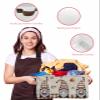 Storage Basket Gnome Holding Coffee Cup Large Foldable Storage Bins with Handles Coffee Beans Brown Plaid Waterproof Fabric Laundry Baskets for Organizing Shelves Closet Toy Gifts Bedroom Home Decor view 4