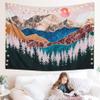 Aashita Creations Sunset Forest Tree Mountain Tapestry Wall Hanging Psychedelic Nature Wall Art Tapestry Bed Cover (51X59inches) view 2