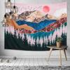 Aashita Creations Sunset Forest Tree Mountain Tapestry Wall Hanging Psychedelic Nature Wall Art Tapestry Bed Cover (51X59inches) view 3