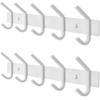 SAYONEYES White Coat Rack Wall Mount 15 Inch Stainless Steel Hook Rail with 5 Heavy Duty Double Coat Hooks Wall Mounted Coat Hanger for Entryway, Bathroom, Bedroom, Towel, Hat Organizer - 2 Pack view 1