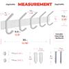 SAYONEYES White Coat Rack Wall Mount 15 Inch Stainless Steel Hook Rail with 5 Heavy Duty Double Coat Hooks Wall Mounted Coat Hanger for Entryway, Bathroom, Bedroom, Towel, Hat Organizer - 2 Pack view 2