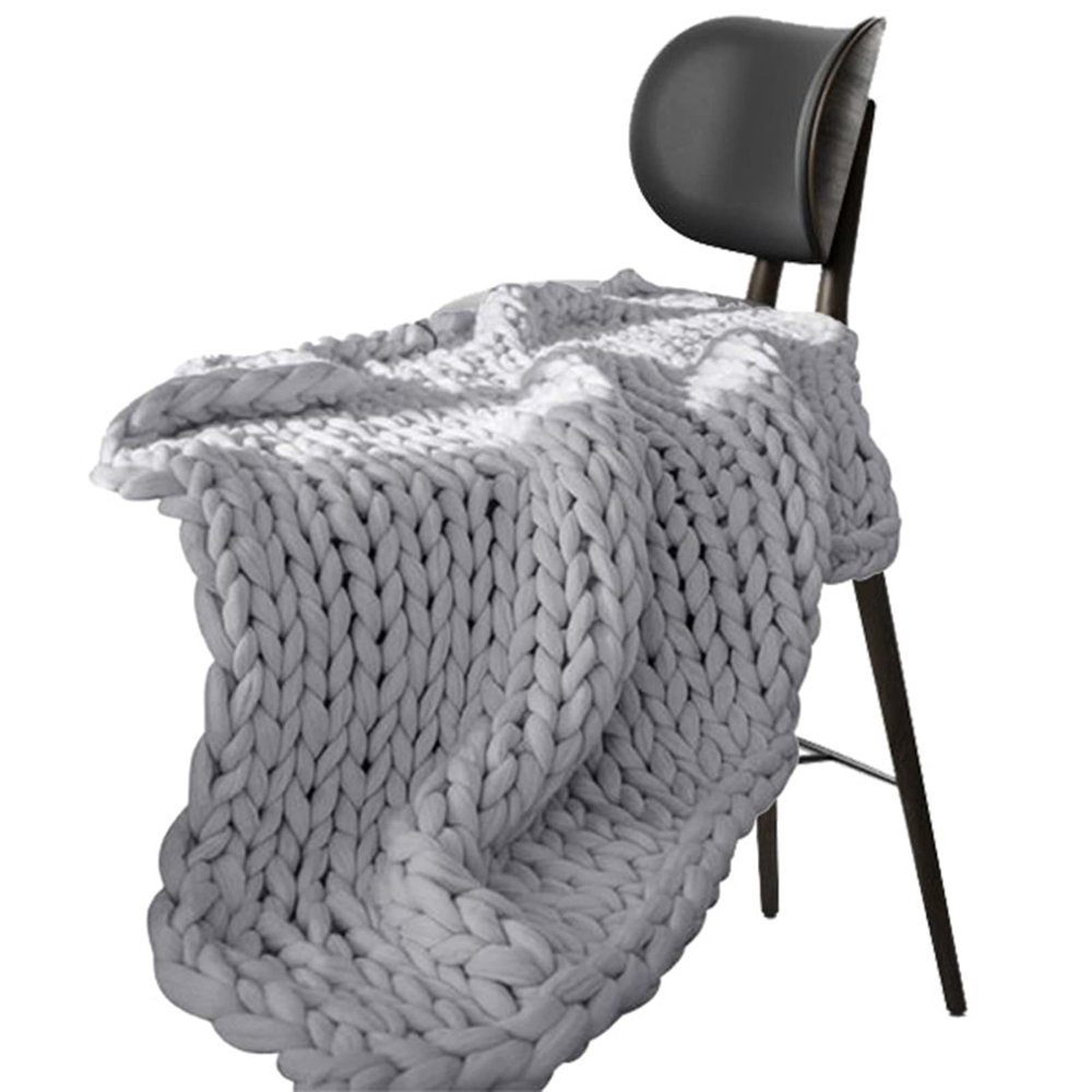 YWBXSHKD Chunky Knit Blanket 31x39in, Chunky Knit Blanket Chenille Throw, Handmade Knit Chunky Blanket Throw Sofa Throw, Home Decor for Sofa Couch Bench Bed