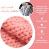 YWBXSHKD Chunky Knit Blanket 31x39in, Chunky Knit Blanket Chenille Throw, Handmade Knit Chunky Blanket Throw Sofa Throw, Home Decor for Sofa Couch Bench Bed view 4