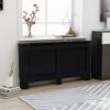 loibinfen Black Radiator Cover MDF Heater Cover Cabinet Shelf Household Appliance Heating Accessories, Living Room Furniture Decor, 59.8"x7.5"x32.1"/Cross Style view 1