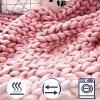YWBXSHKD Chunky Knitted Blanket 59x70in, Knitted Warm Knitting Throw, Big Knit Blankets Chunky, Arm Knit Throw Super Large Hand Knitting Yarn Pet Bed Chair Sofa Yoga Mat Rug view 2