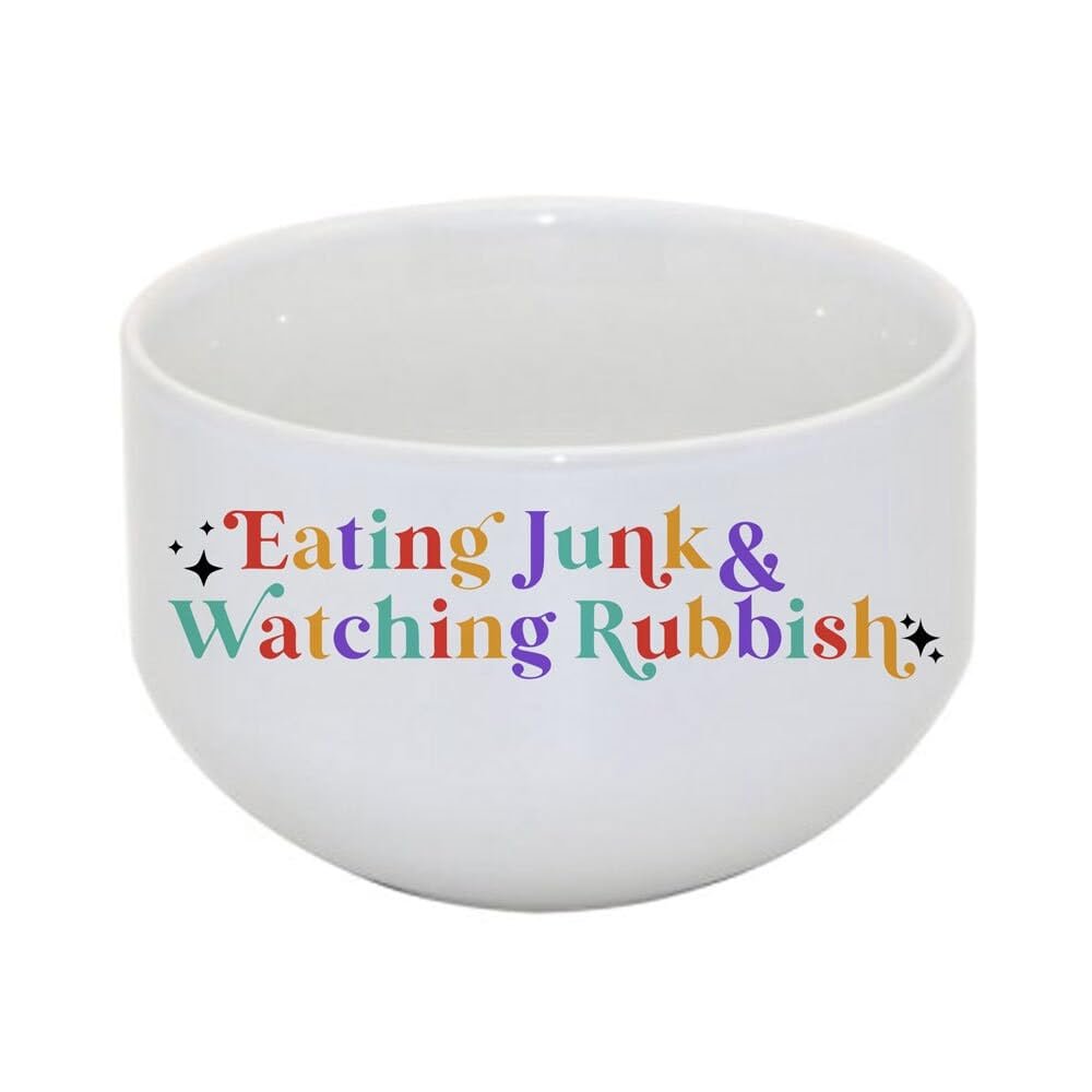 Eating Junk & Watching Rubbish - Funny 24oz Bowl