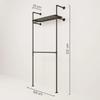 pamo Industrial Pipe Clothing Rack with Shelf - 440 lbs Capacity - Wall Mounted Clothes Rack and Walk In Closet with Metal Shelf for Wardrobe view 2