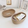Cotton Rope Tissue Box, Cover Handmade Cotton Rope Napkin Tissue Holder Handmade Decorative Tissue Holder Cover Organizer, Home Decor for Bedroom Living Room Dresser and Office (Khaki) view 4