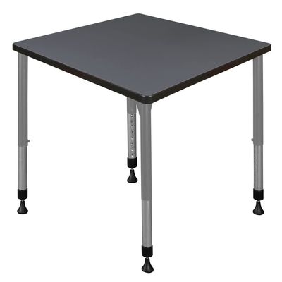 Romig Kee 36 in. Square Height Adjustable Classroom Activity Table- Grey Top & Grey Base
