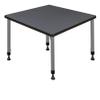 Romig Kee 36 in. Square Height Adjustable Classroom Activity Table- Grey Top & Grey Base view 4