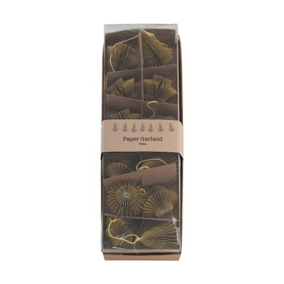 72" L Handmade Recycled Paper Honeycomb Tree Garland w/Gold Glitter, Green