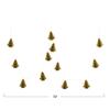 72" L Handmade Recycled Paper Honeycomb Tree Garland w/Gold Glitter, Green view 3
