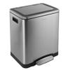 eyely MPH1004A Elle Rectangular 8-Gallon Double Bucket Trash Can with Soft-Close Lid, Fingerprint-Proof, Rustproof, Soft Close, Bedroom, Bathroom, Kitchen, Laundry Room, 7.9 Gallon, Stainless Steel view 1