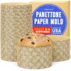 Durable Panettone Paper Mold Medium - 18 oz Disposable Panettone Pan for Cake and Bread - 5 in Panettone Molds for Baking 500 g - Easter Bread Paper Mold Paska 12 pack view 1