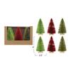 Creative Co-Op 2-1/2" Round x 6" H Sisal Bottle Brush Trees w/Wood Bases, Burgundy & Green Colors, Boxed Set of 6 view 3
