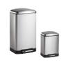eyely MPH1008A Alice Rectangular 8-Gallon Trash Can with Soft-Close Lid with Free Mini Trash Can, Fingerprint-Proof, Bedroom, Bathroom, Kitchen, Large: 7.9 Gallon, Small: 1.6 Gallon, Stainless Steel view 1