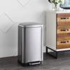 eyely MPH1008A Alice Rectangular 8-Gallon Trash Can with Soft-Close Lid with Free Mini Trash Can, Fingerprint-Proof, Bedroom, Bathroom, Kitchen, Large: 7.9 Gallon, Small: 1.6 Gallon, Stainless Steel view 2
