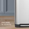 eyely MPH1008A Alice Rectangular 8-Gallon Trash Can with Soft-Close Lid with Free Mini Trash Can, Fingerprint-Proof, Bedroom, Bathroom, Kitchen, Large: 7.9 Gallon, Small: 1.6 Gallon, Stainless Steel view 4