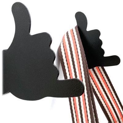 ASTUD Decorative Wall Mounted Hooks (2pcs) Functional Art, Funny, Space-Saving, Heavy Duty Metal Wall Hooks for Bags, Coats, Scarves, Keys, Towels and More (Chill-Black)