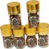 12pcs Our Lady Guadalupe Scented Rosary in Glass Gold Jar Bottle Beads Red Beaded Rosary Crucifix Necklace Virgin Mary Party Favors Recuerdos De Mi Bautizo Baptism Communion (Red Gold) view 1