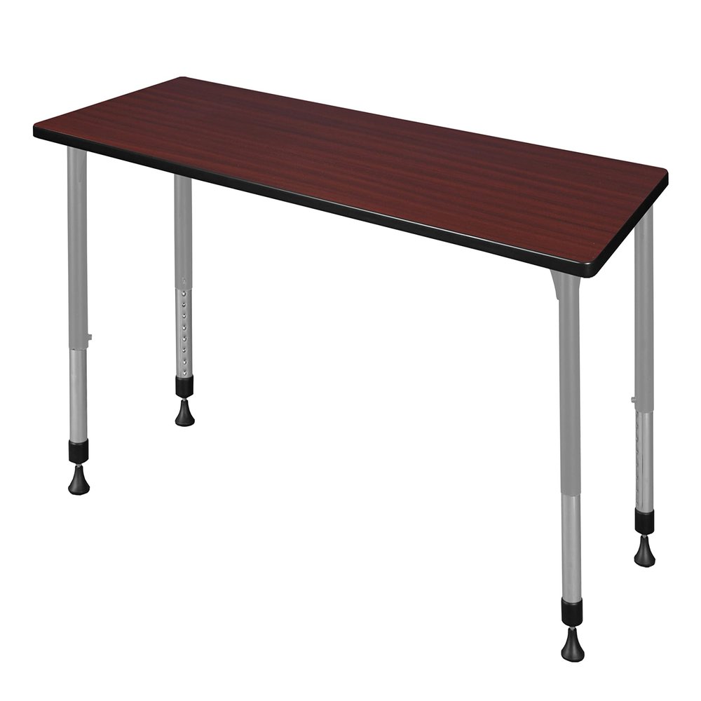 Romig Kee 72 x 30 in. Height Adjustable Classroom Activity Table- Mahogany & Grey Base