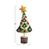 7" L x 2-1/2"W x 18" H Handmade Wool Felt Tree w/Star, Applique, Embroidery & Wood Slice Base, Multi Color view 4