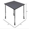 Romig Kee 42 in. Square Height Adjustable Mobile Classroom Activity Table- Grey Top & Grey Base view 3