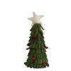 3" Round x 11" H Handmade Wool Felt Tree w/Star & Pom Poms, Multi Color view 1
