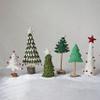 3" Round x 11" H Handmade Wool Felt Tree w/Star & Pom Poms, Multi Color view 2