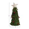3" Round x 11" H Handmade Wool Felt Tree w/Star & Pom Poms, Multi Color view 4