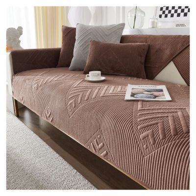 ALABOW Couch Covers Sectional L Shape Sofa Cover Pure Color Dutch Velvet Couch Cover 3 2 4 1 Seater Nordic Modern Sofa Slipcover Quilted Non-Slip Furniture Protector(X,70x180cm)