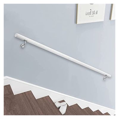 ALDEPO Grab Bars White Wooden Stair Handrails with Fittings, 3M/3.6M/2M/1.2M/3.3M Wall Mounted Auxiliary Grab Bar, Anti-Slip Grab Bar/Kids/4M (Color : 9m)