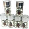 12pcs Our Lady Guadalupe Scented Rosary in Glass Gold Jar Bottle Beads Red Beaded Rosary Crucifix Necklace Virgin Mary Party Favors Recuerdos De Mi Bautizo Baptism Communion (White Silver) view 1