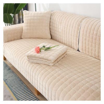 ALABOW Couch Covers Sectional L Shape Sofa Cover Pure Color Dutch Velvet Couch Cover 3 2 4 1 Seater Nordic Modern Sofa Slipcover Quilted Non-Slip Furniture Protector(O,70x120cm)