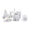 NOBRIM Bathroom Accessory 6pcs Imitation Marble Bathroom Accessories Set Soap Dispenser/Toothbrush Holder/Tumbler/Soap Dish/Cotton Swab Bathroom Wash Set Bathroom Wash Set view 1