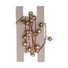 72" L Metal Bell Garland on Red Cord, Antique Gold Finish view 1