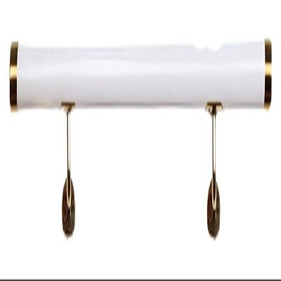 ALDEPO Grab Bars PVC Round Anti-Skid Handrails for Stairs, Children's Elderly Disabled Safety Auxiliary Grab Bar with Gold End Caps & Brackets, 1M/1.1M/1.2M/1.3M/1.4M/1.5M Long/White/5M/4.9Ft (Color