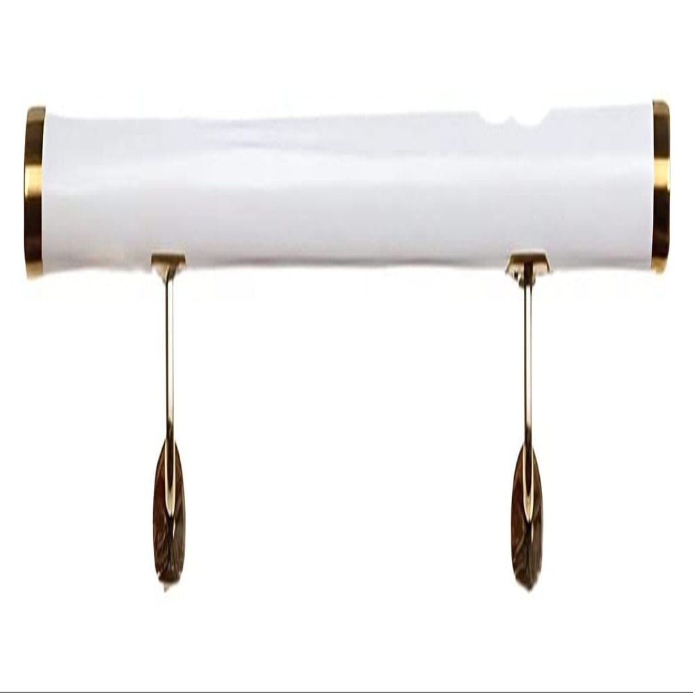 ALDEPO Grab Bars PVC Round Anti-Skid Handrails for Stairs, Children's Elderly Disabled Safety Auxiliary Grab Bar with Gold End Caps & Brackets, 1M/1.1M/1.2M/1.3M/1.4M/1.5M Long/White/5M/4.9Ft (Color