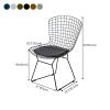 KWOKING Scandinavian Metal Bedroom Side Chair Cross Back Matte Finish Dining Chair Grid Hollow Chair Golden Dining Chair Wrought Iron Creative Chair Dressing Stool Gold with Gray Cushion Set of 2 view 3