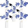 24Pcs Blue 2025 Graduation Table Centerpieces, Graduation Centerpieces for Tables 2025 Blue Graduation Centerpieces Sticks for Graduation Party Table Decorations 2025 Blue view 3