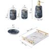 NOBRIM Bathroom Accessory Bathroom Accessories Set 6-Piece Bathroom Wash Set Toothbrush Holder Toothbrush Cup Soap Dispenser Soap Dish Tumbler Toiletries Bathroom Wash Set view 2