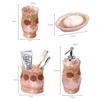 NOBRIM Bathroom Accessory Resin Lace Bathroom 5Piece Bathroom Accessories Set Bathroom Wash Set Soap Dispenser Toothbrush Holder Tumbler & Soap Dish Bathroom Wash Set view 2