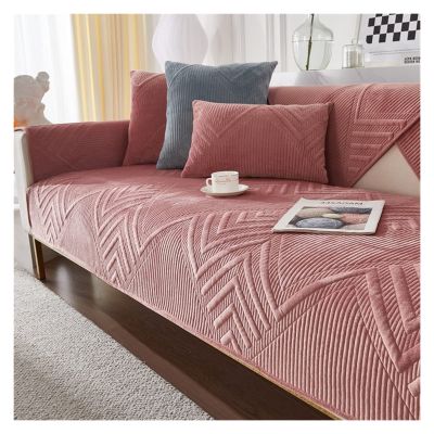 ALABOW Couch Covers Sectional L Shape Sofa Cover Pure Color Dutch Velvet Couch Cover 3 2 4 1 Seater Nordic Modern Sofa Slipcover Quilted Non-Slip Furniture Protector(B,90x120cm)