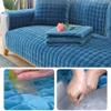 ALABOW Couch Covers Sectional L Shape Sofa Cover Pure Color Dutch Velvet Couch Cover 3 2 4 1 Seater Nordic Modern Sofa Slipcover Quilted Non-Slip Furniture Protector(U,110x110cm) view 2