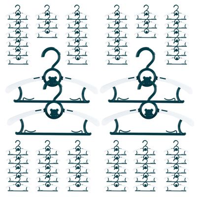 MJRASG Anti-Slip Space Saving Heavy Duty Plastic Baby Hangers, Dark Green, 60 Pieces