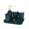 NOBRIM Bathroom Accessory 6-Pieces Ceramic Bathroom Set Bathroom Wash Set Toothbrush Holder/Soap Dispenser/Soap Dish/Tumbler/Tray Bathroom Accessories Bathroom Wash Set view 1