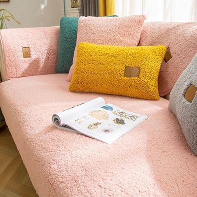 ALABOW Couch Covers Sectional L Shape Sofa Cover Pure Color Dutch Velvet Couch Cover 3 2 4 1 Seater Nordic Modern Sofa Slipcover Quilted Non-Slip Furniture Protector(H,90x90cm)