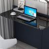 FERFXN Wall Mounted Desk Wall Mounted Folding Table Folding Wall-Mounted Drop-Leaf Table Wall Mounted Folding Table Small Spaces Wall Mounted Table for Study/Bedroom 38x20in Black view 1