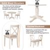 Bellemave 5 Piece Kitchen Dining Table Set,Extendable Table and 4 Upholstered Chairs,Wooden Round Table Set for Dining Room,Dinette,Breakfast Nook (42'' 54'',Antique White) view 4